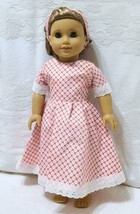 Red &amp; White SPRING DRESS with Headband Clothes for 18&quot; American Girl Dol... - £10.10 GBP