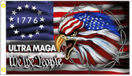 3X5 Ultra Maga We The People 1776 Trump 2024 Patriotic Eagle American Flag 100D - £13.97 GBP