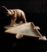 Antique Elephant Ashtray - Vintage brass Souvenir - dresser trinket tray - good  - £59.95 GBP