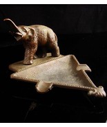 Antique Elephant Ashtray - Vintage brass Souvenir - dresser trinket tray... - £60.32 GBP