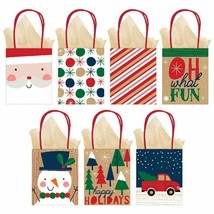 Oh What Fun 7 Small Bags Christmas Jewelry Gift Bag Value Pack with Tags - £6.32 GBP