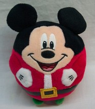 TY Ballz Disney MICKEY MOUSE SANTA IN BALL SHAPE 5&quot; Plush STUFFED Animal... - $14.85