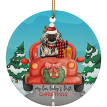 Pekingese Dog Circle Ornament Fur Baby&#39;s First Christmas Pet Lover Gift Decor - £15.75 GBP