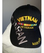 USMC Vietnam Veteran w/metals on a black ball cap - €17,36 EUR