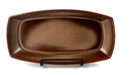 Vintage Frankoma Plainsman Brown 13&quot; Oval Serving Platter 5Q Stoneware P... - £26.75 GBP