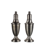 Vintage WEB Silver Weighted Glass Center Pewter Salt &amp; Pepper Shaker Set... - $13.14