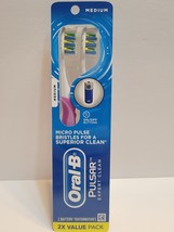 New Oral B Pulsar Expert Clean Battery Powered Toothbrushes Medium 2 Pack NIP - £3.19 GBP