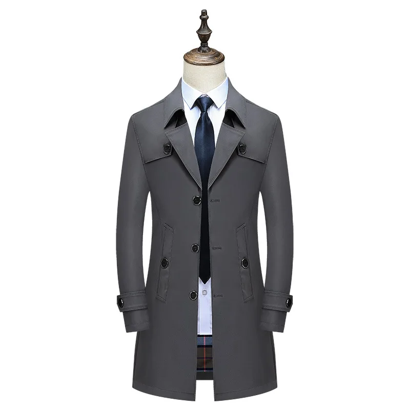 Winter Warm Men Trench Coat 2021 New Men&#39;s  Smart Casual  X-Long  Fashion Turn-d - £267.22 GBP