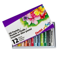 NEW Pentel Arts 12-Pack Oil Pastels Set Assorted Colors PHN-12 drawing sketch - £7.51 GBP