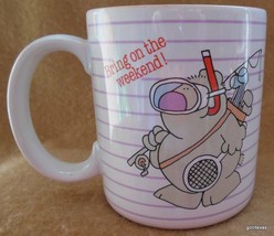 Vintage Mug &quot;Bring on the Weekend&quot; Kersten Bros Critter Tales 1985 Enesco - $13.86