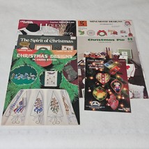 Holiday Christmas Cross Stitch Leaflet Lot of 6 Leisure Arts and more - £10.20 GBP