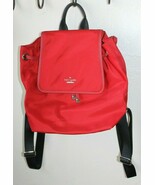 KATE SPADE RED NYLON medium flap backpack drawstring tote bag - $89.81 CAD