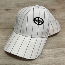 Scion Pinstripe Hat Cap White Embroidered Logo Automotive Car Toyota Vtg... - $13.53
