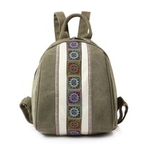 New Fashion National Style Canvas Small Backpack Lightweight Mini Ladies Backpac - £43.58 GBP