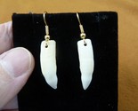 (g183-28) 3/4&quot; Alligator gator TOOTH Teeth wire dangle Earrings I love F... - $14.01