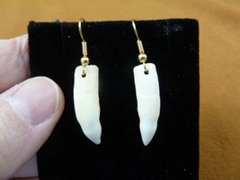 (g183-28) 3/4&quot; Alligator gator TOOTH Teeth wire dangle Earrings I love F... - £10.99 GBP