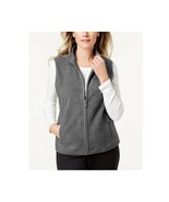 Karen Scott Womens Plus 0X Charcoal Heather Zip Up Zeroproof Vest NWT CA80 - $24.49