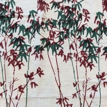 Vintage Bamboo Fabric Natural Linen Brown Green 50” X 143” 4 Yards Plant Tree - £46.31 GBP