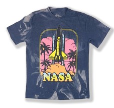 Unique NASA Space Shuttle, Vibrant Graphics on Grey/Blue Tie Dye T-Shirt... - £18.91 GBP