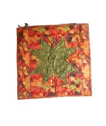 Hand quilted Fall decor wall hanging table Green orange Amish quilt Pattern - $19.99