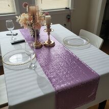 Lavender Sequin Table Runner 12&quot; x 72&quot; - Sparkle Table Decor for Wedding... - $18.59 CAD