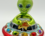 Vintage Blown Glass Alien UFO Spaceship Christmas Ornament U255 - $39.99