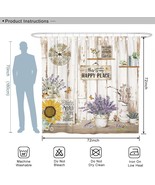&quot;THIS IS MY HAPPY PLACE...&quot; Farmhouse Country Shower Curtain Set 72&quot; X 7... - £20.09 GBP
