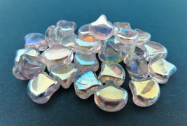 20 7.5 x 7.5 mm Czech Glass Matubo Ginkgo Leaf Beads: Crystal AB 2x - £1.20 GBP
