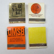 4 Matchbook Covers Village Inn Menu Tree California Oregon Mutual Savings Bank - £10.15 GBP