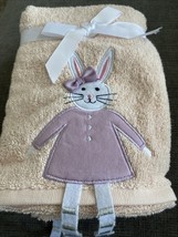 Deborah Connolly Designs Hand Towels (2) Easter Bunny Girl Cotton 16 X 24 Pink - £12.14 GBP