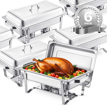 VEVOR 6pcs Chafing Dish Buffet Set, 8 Qt, 6 Full Size, Stainless Steel, ... - $181.90