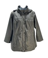 AVENUE Hooded Green Quilted Jacket Medium Weight Parka Womens Size 22/24 - $769.58 MXN