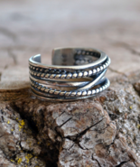 sterling silver ring, wide ring, wide band, sterling silver braided band... - £23.17 GBP