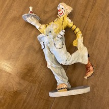 VTG 10” Resin Hobo Clown Statue Figurine Holding Plate Unmarked - £15.80 GBP
