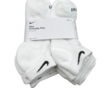Nike Everyday Plus Cushion Low Socks 6 Pack Men&#39;s Size 8-12 White NEW SX... - $26.99