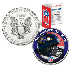 BALTIMORE RAVENS 1 Oz American Silver Eagle $1 US Coin Colorized NFL LIC... - $84.11
