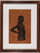 Vintage African Print Silkscreen on Paper Framed g25 - £237.35 GBP