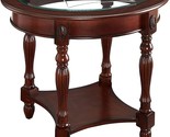 Solid Wood End Tables Living Room, Oval Round Side Tables With Glass Top... - $333.99