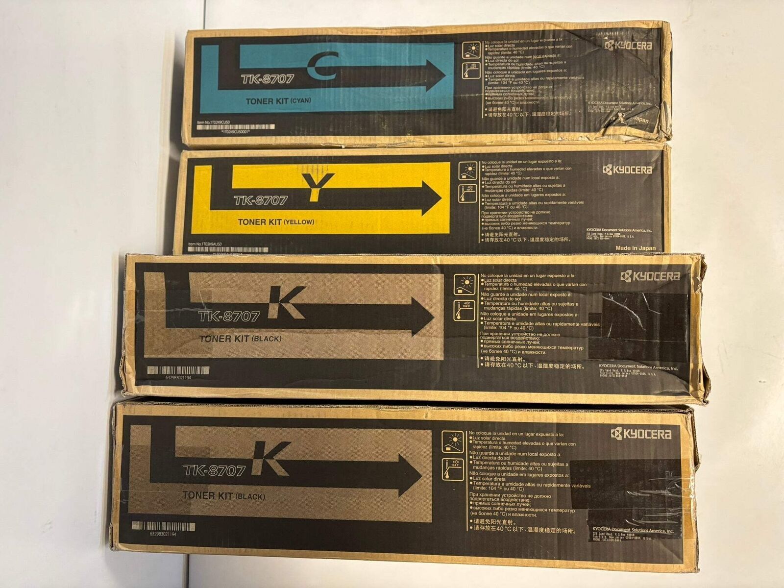 4 OEM Kyocera TASKalfa 6550ci/6551ci/7550ci/7551ci TK-8707 CYKK Toners - $260.87