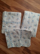 VTG Utica CottonCale Double Full Sheet Set~Little Bow Print~Nosegay~ Blue Ribbon - £37.02 GBP