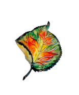 Brooch Painted Leaf Pin Pendant Resin Costume Jewelry 2.75 Inches Long V... - £14.86 GBP