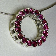 Pink Purple Spinel Burma Gemstones 925 Silver Eternity Circle Pendant De... - £117.70 GBP