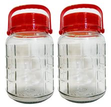 C&amp;H Solutions 3L Glass Jar With Lid Wide Mouth Plastic Pour Spout Lids B... - $639.14 MXN