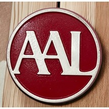 AAL Logo Refrigerator Magnet Vintage Red White Block Letters - £6.21 GBP