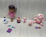 Doc McStuffins small doll figures lot Hallie Chilly Lambie Clinic replac... - $22.76