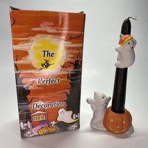 VTG Halloween Candle Climber Set Ceramic Ghost Pumpkin Jack O Lantern - £9.15 GBP