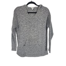 J.Jill Pure Jill Hooded Sweater XS Womens Grey V Neck Pullover Knit Grey... - $21.11