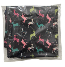 Boomer Naturals S/M 9&quot; 14&quot; Reusable Neck Gaiter Black with Bright Deer  - £8.53 GBP