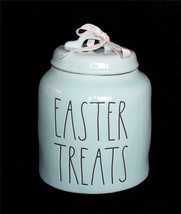 Rae Dunn Blue &quot;Easter Treats&quot; Rubber Seal Chunky Large 8&quot; Canister New - £46.35 GBP