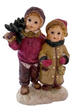 Vintage Homco Little Christmas Tree Figurine Children With Tree - £12.62 GBP
